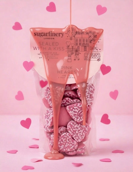Sealed with a kiss Pink Hearts  Mini pouch
