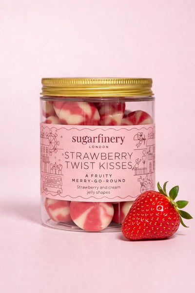 Strawberry Twist Kisses A Fruity Merry- Go- Round Sealed With A Kiss Pretty Posh Treats Sweet Jar