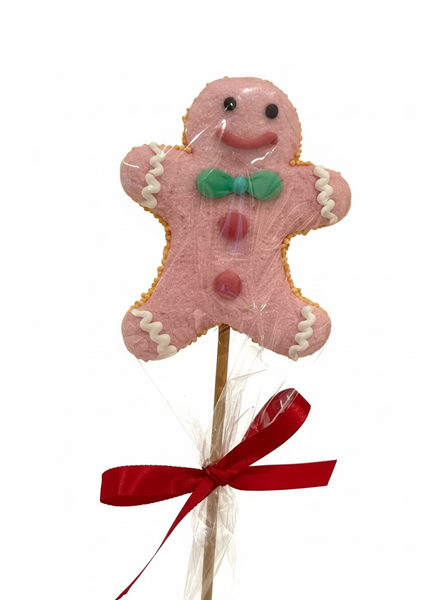 Marshmallow snowman lolly pink  -25g