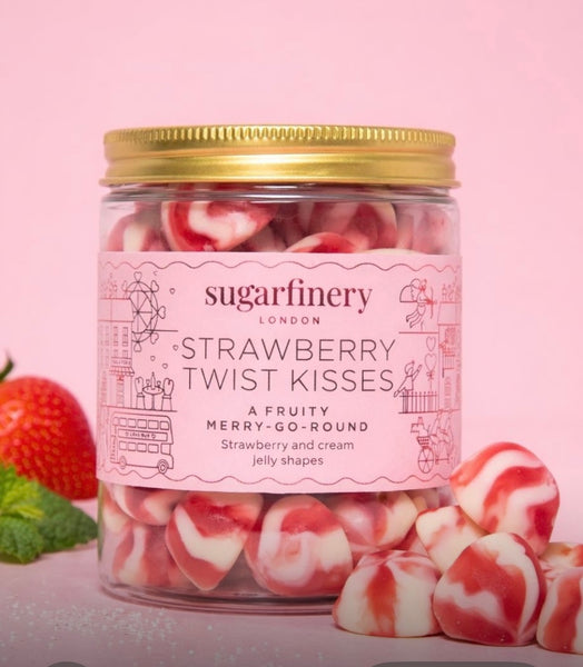 Strawberry Twist Kisses A Fruity Merry- Go- Round Sealed With A Kiss Pretty Posh Treats Sweet Jar
