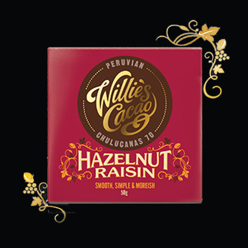 Willies Cacao Hazlenut and Raisin