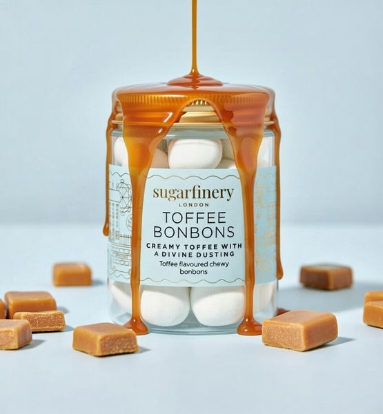 Toffee Bonbons Creamy Toffee With A Divine Dusting Pretty Posh Treats Sweet Jar