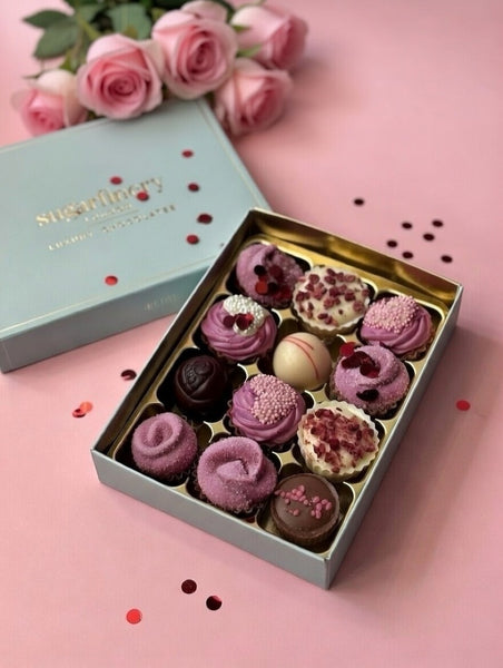 Valentines Sugarfinery Luxury chocolates box of 12