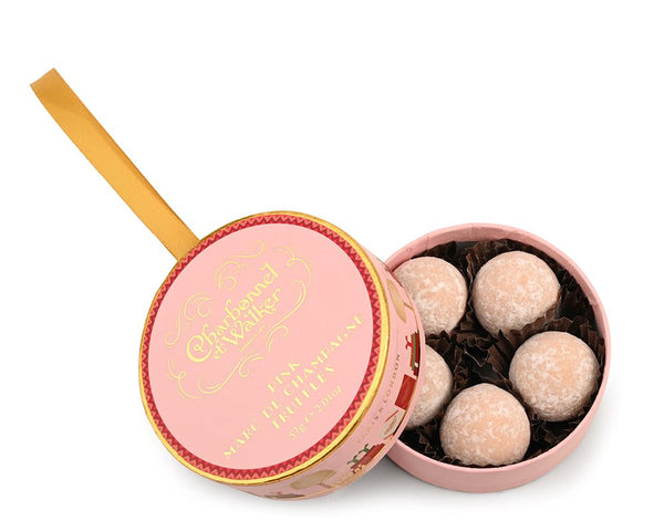 Pink Marc de Champagne truffle hanging bauble