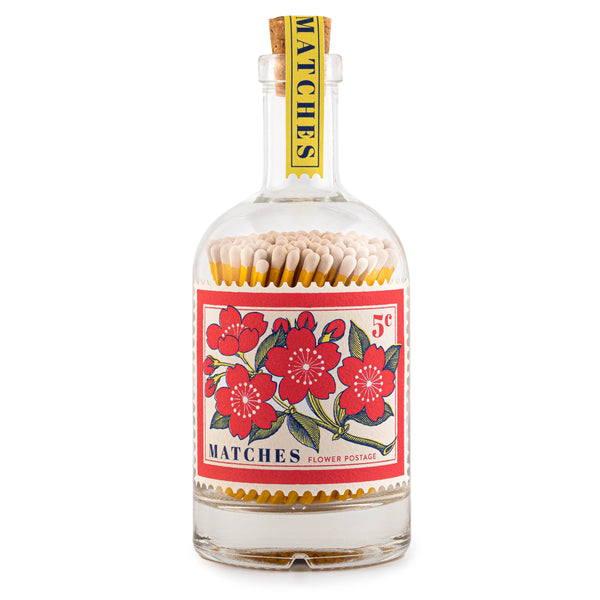 Flower stamp large matches in a bottle