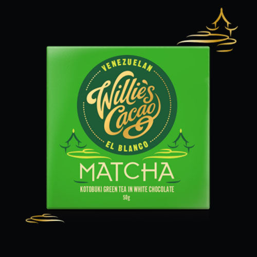 Willies Cacao Matcha white chocolate bar