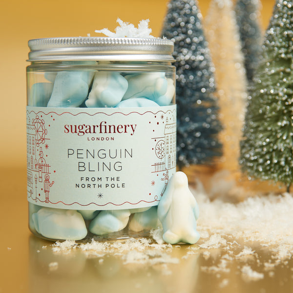 Penguin Bling From The North Pole Sweet Wonderland Christmas Sweet Jar